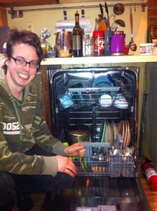 First load in our new dishwasher